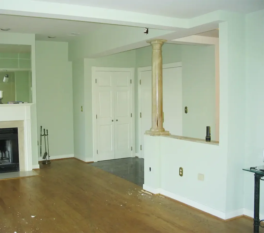 Before image showing entryway of condo