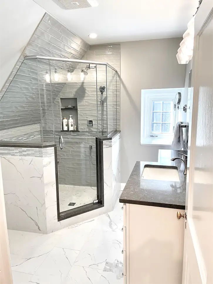 Top floor guest bathroom after renovation