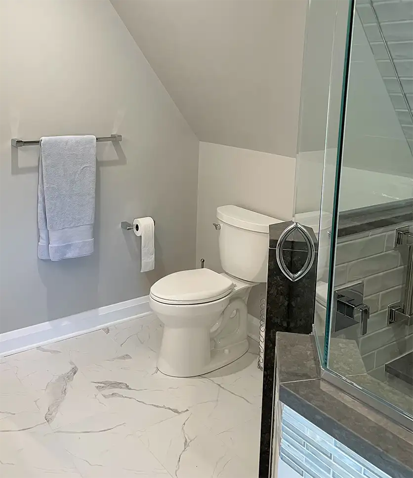 Top floor guest bathroom after renovation