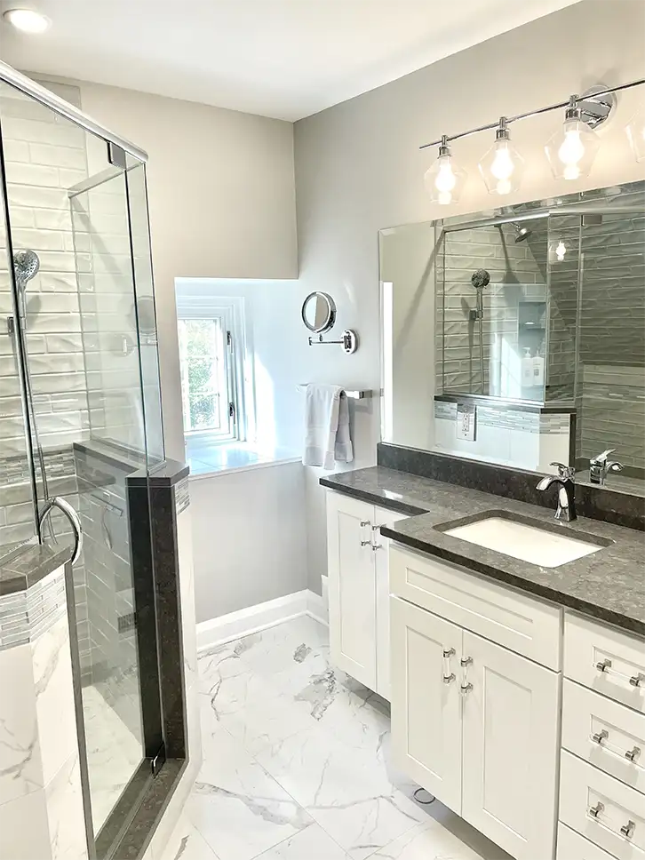 Top floor guest bathroom after renovation