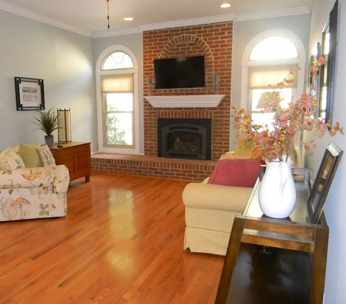 Family room after staging