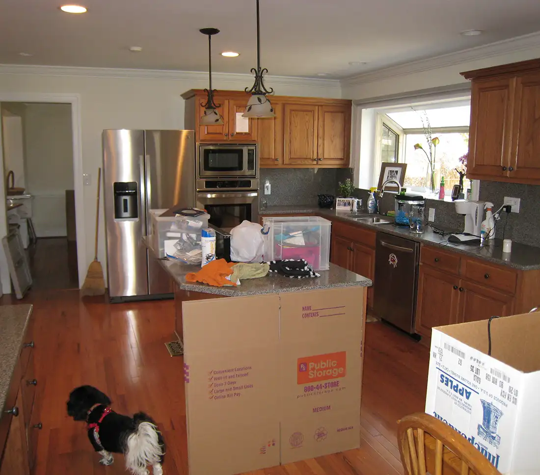 Kitchen before staging