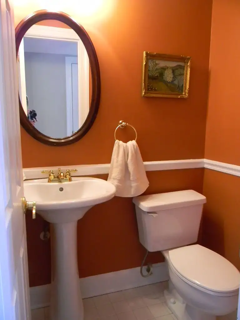 Powder room staged for sale