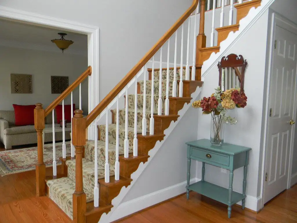 Staircase staged for sale