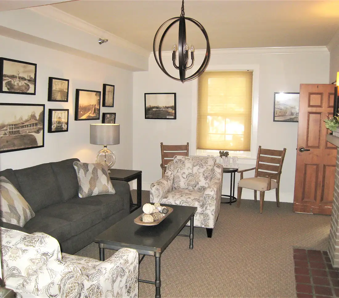 Fireside room after renovation