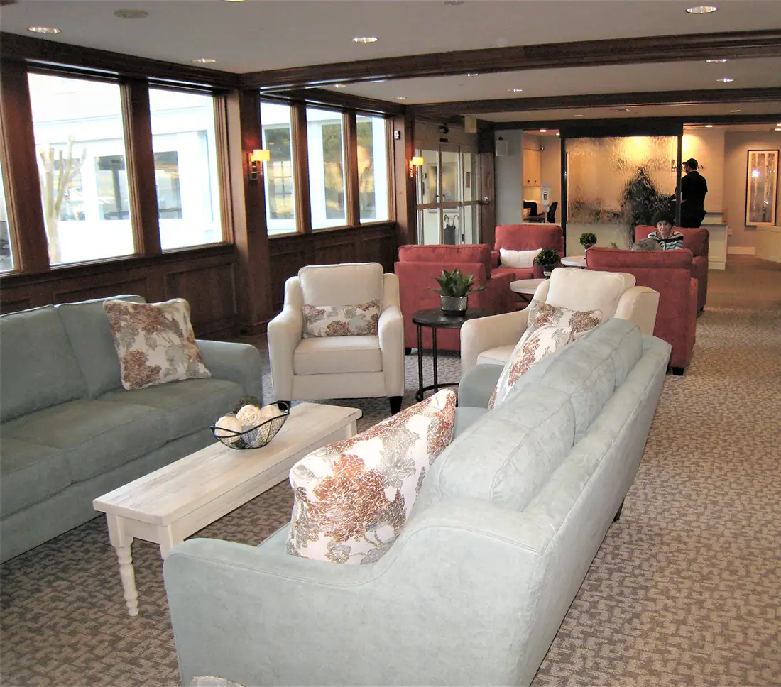 Lobby and reception after renovation